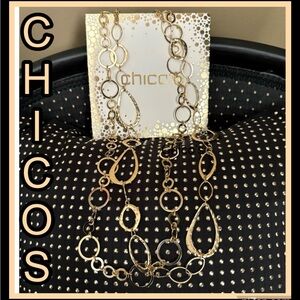 CHICO’S -2- GOLD TONE LONG LAYERING CHAINS